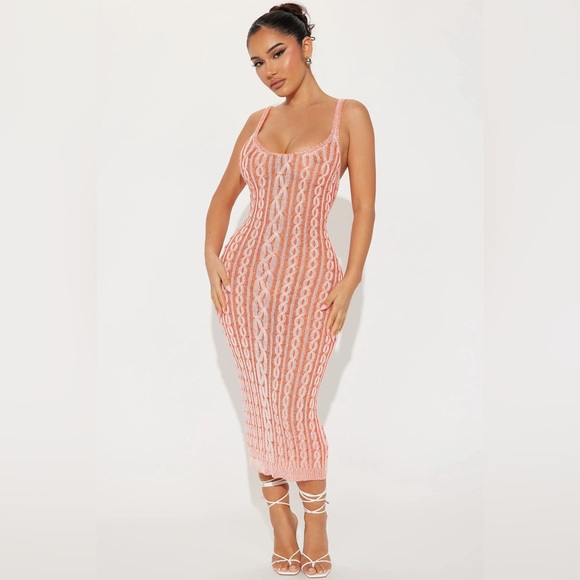 Fashion Nova Dresses & Skirts - Fashion Nova Mizuka Sweater Midi Dress - Orange Small